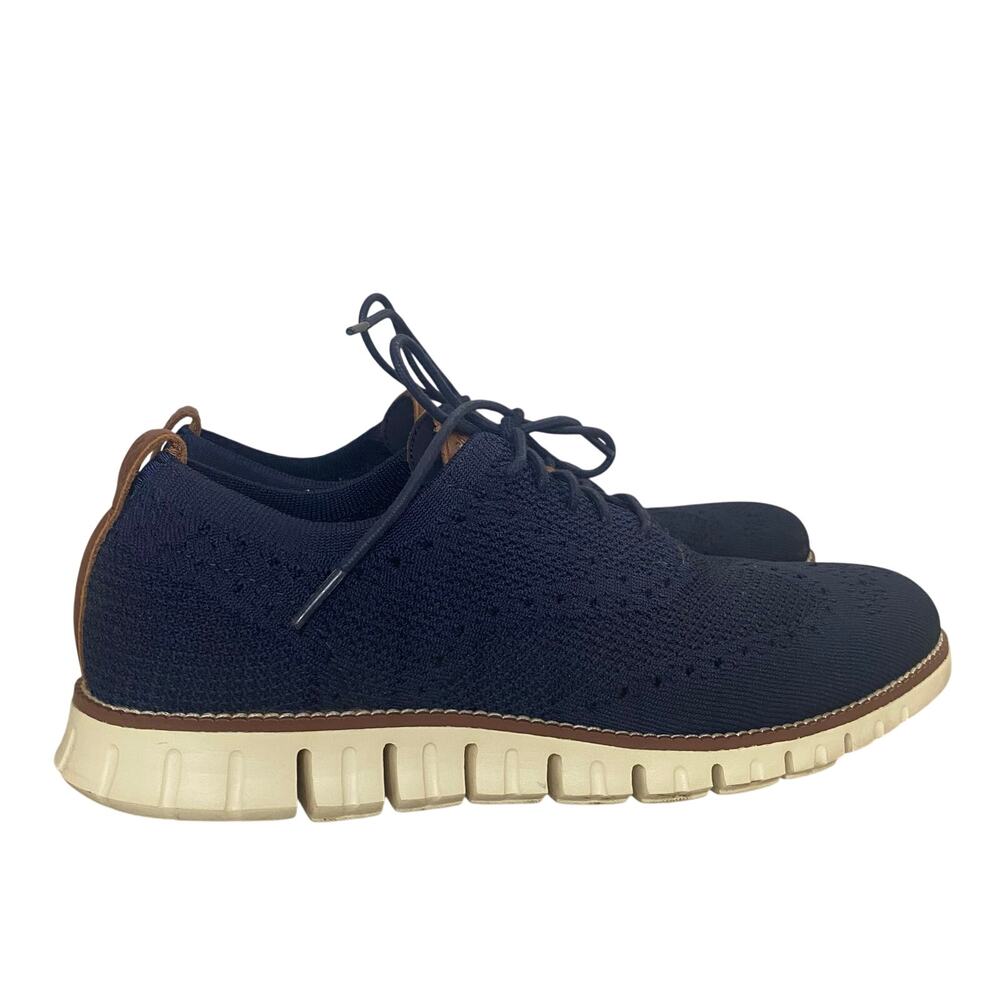 Cole Haan Zerogrand Stitchlite Wingtip Oxfords Mens Size 10 Navy Blue Dress Shoe